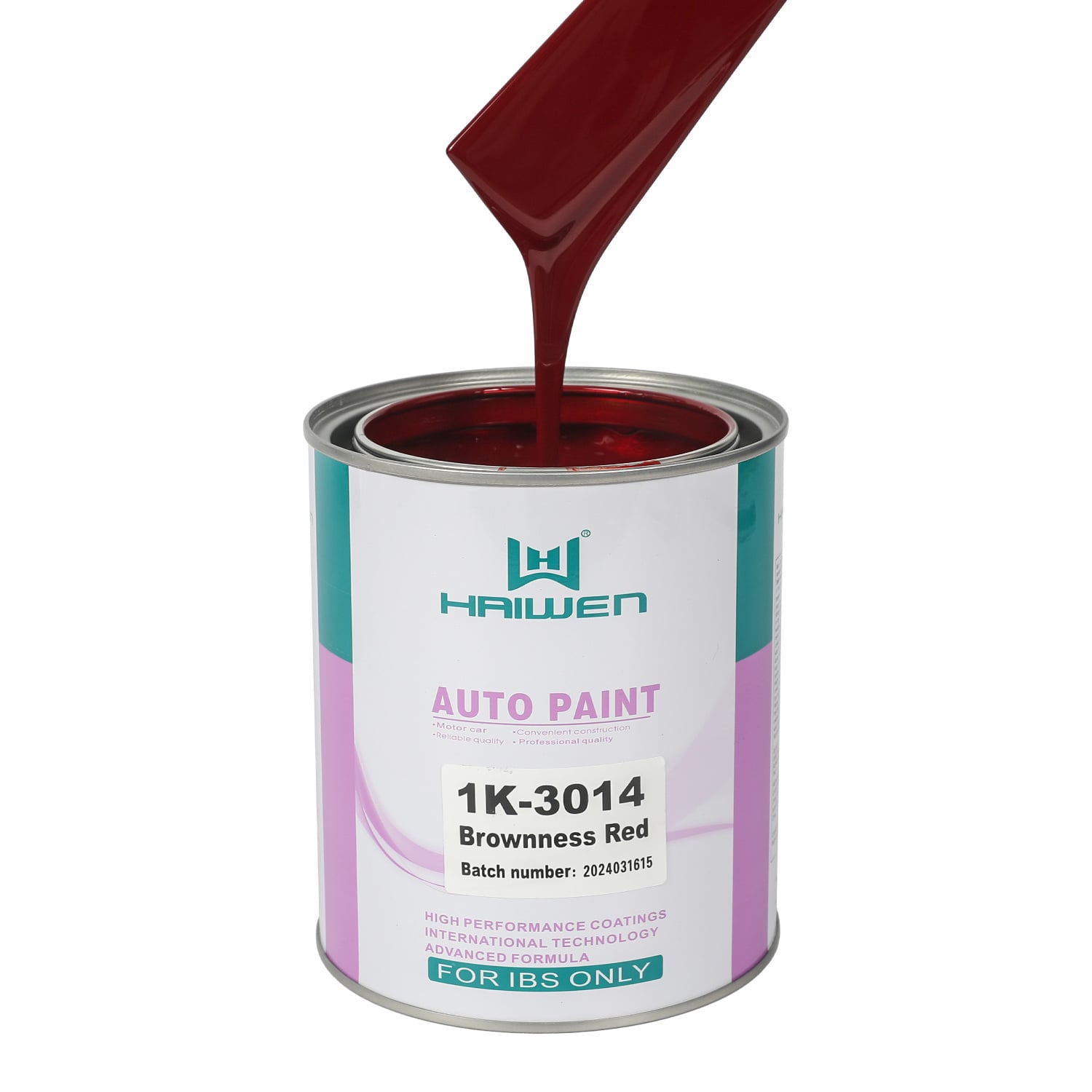 HAIWEN 1K-3014 Brownness Red 1K Basecoat – Vivid Brownish Red for Automotive Refinish and Color Mixing