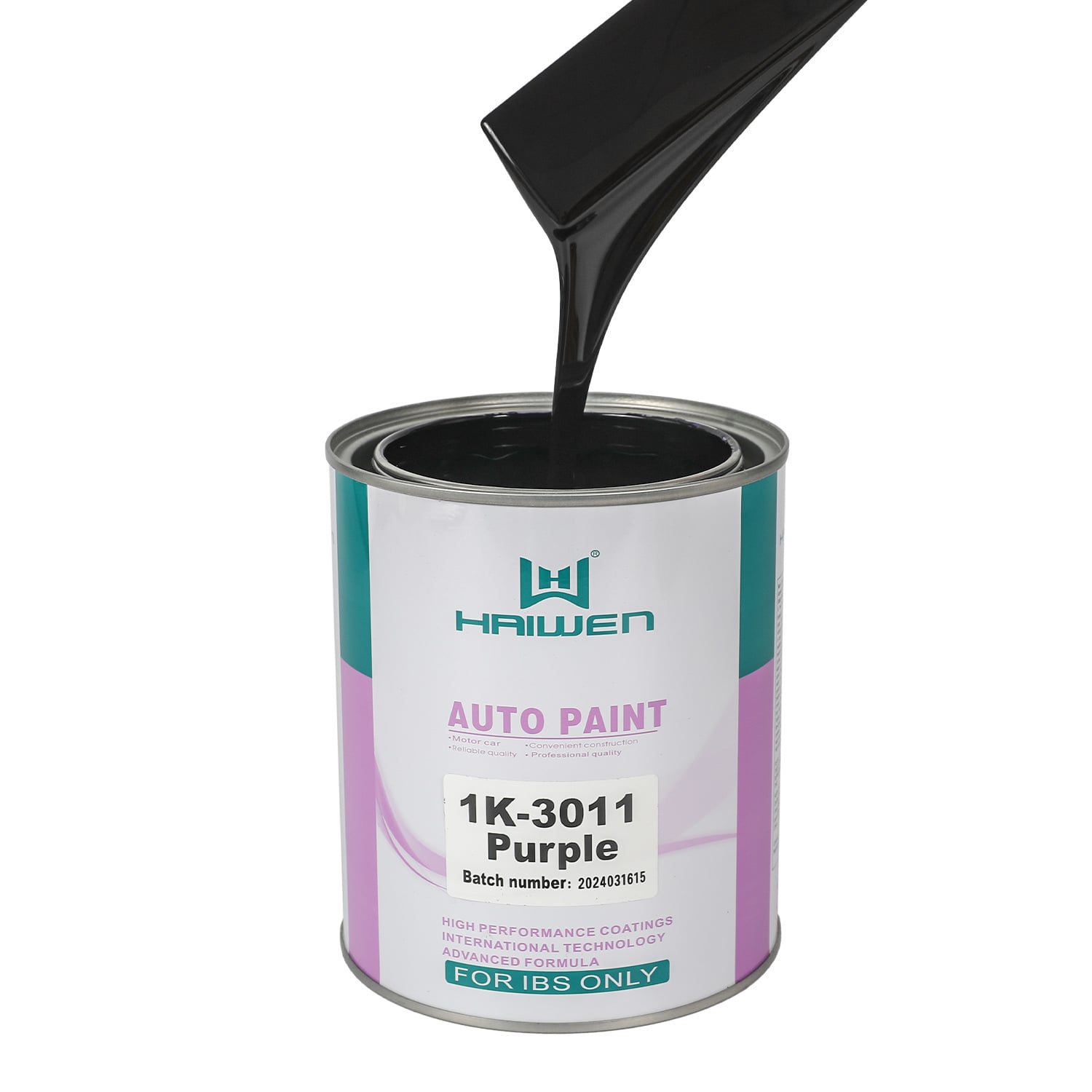HAIWEN 1K-3011 Purple 1K Basecoat – Purplish Blue Front with Reddish Sides for Automotive Refinish and Color Mixing