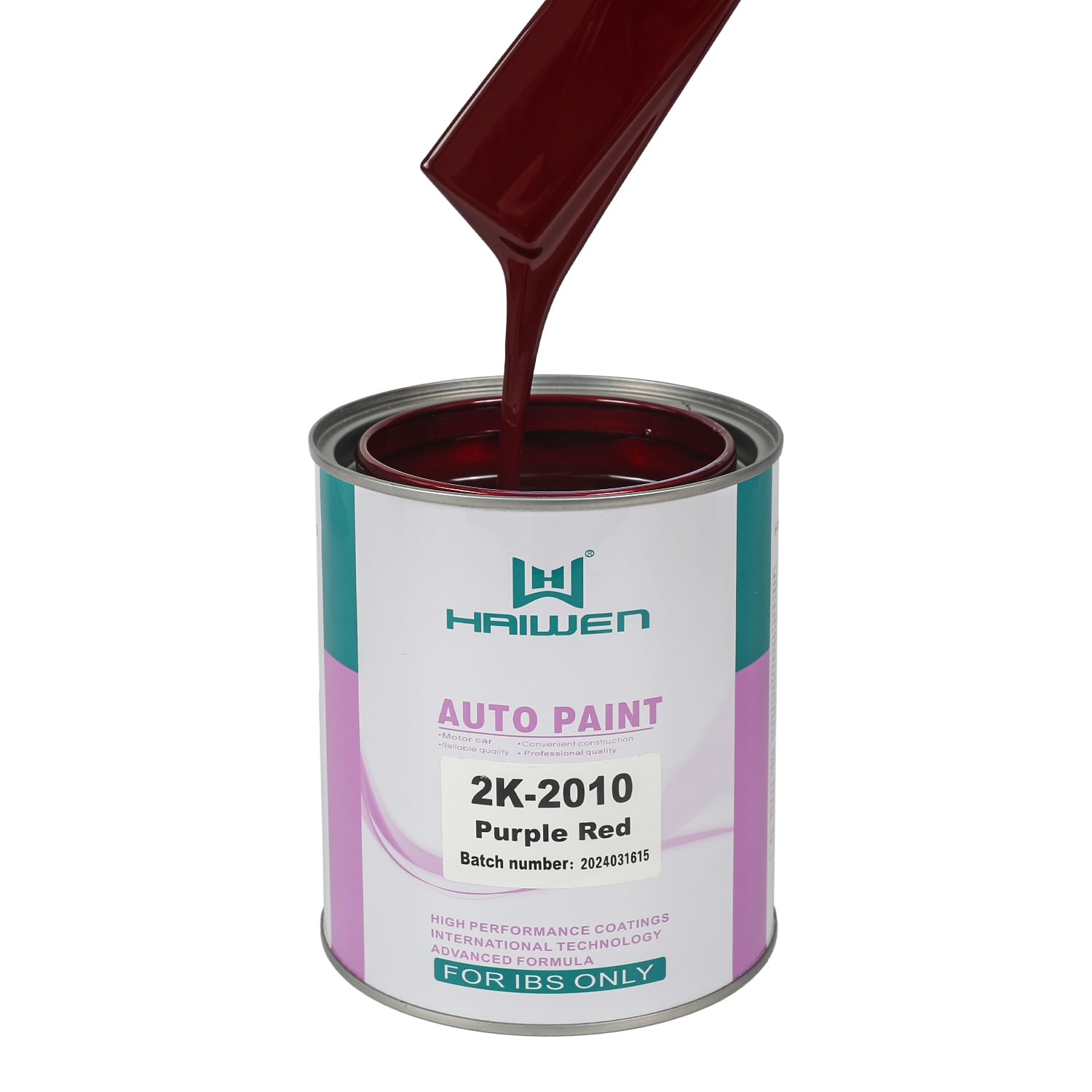 HAIWEN 2K-2010 Purple Red 2K Acrylic Paint – Slightly Dark Red with Bluish Phase Car Refinish Paint