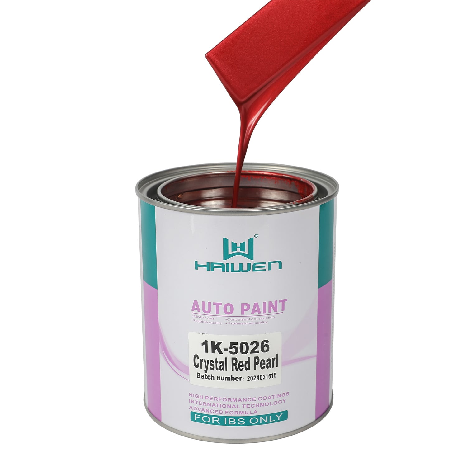 HAIWEN 1K-5026 Crystal Red Pearl 1K Pearl Paint – Brighter Red Tone for Automotive Refinish and Color Mixing