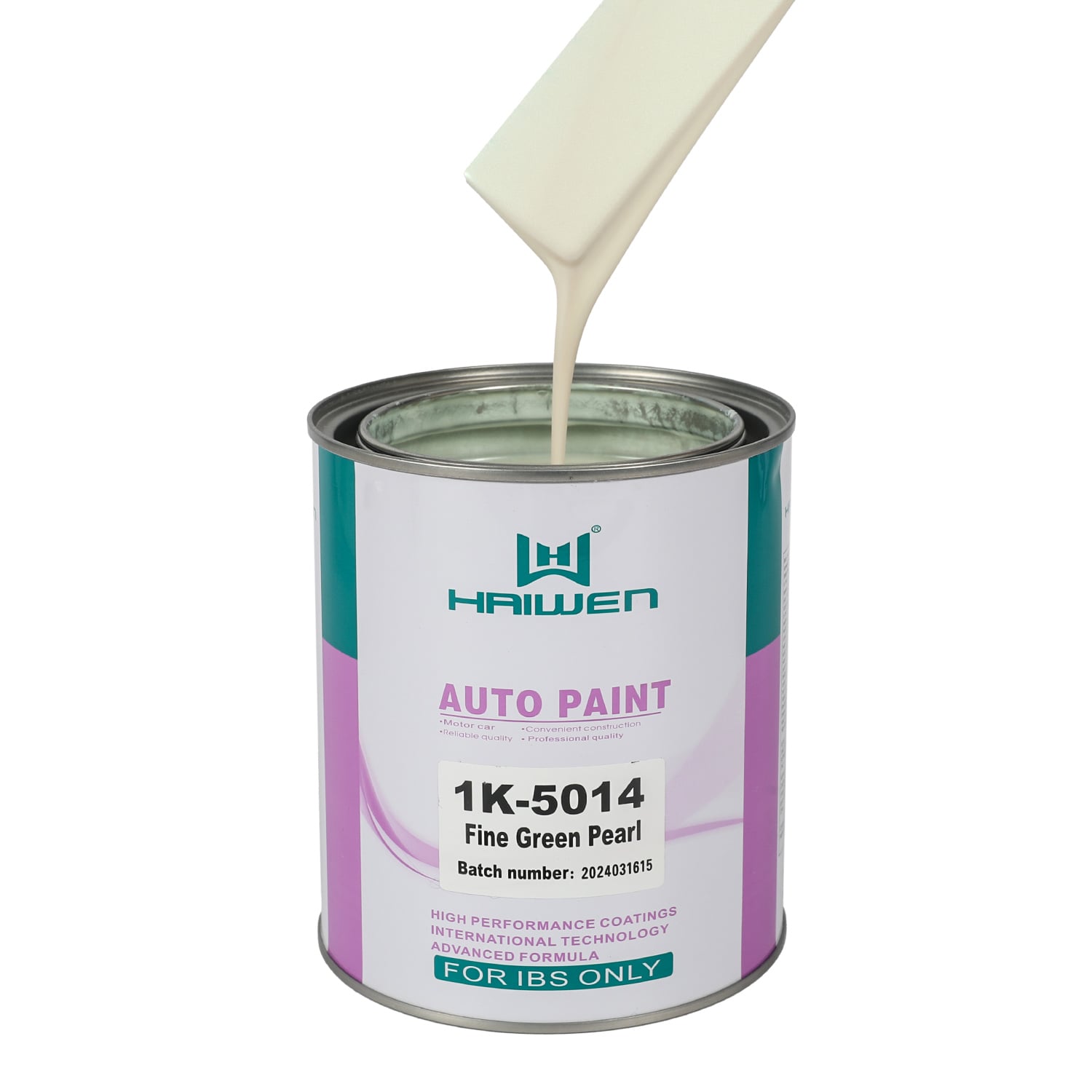 HAIWEN 1K-5014 Fine Green Pearl 1K Pearl Paint – Fine Translucent Green for Automotive Refinish and Color Mixing