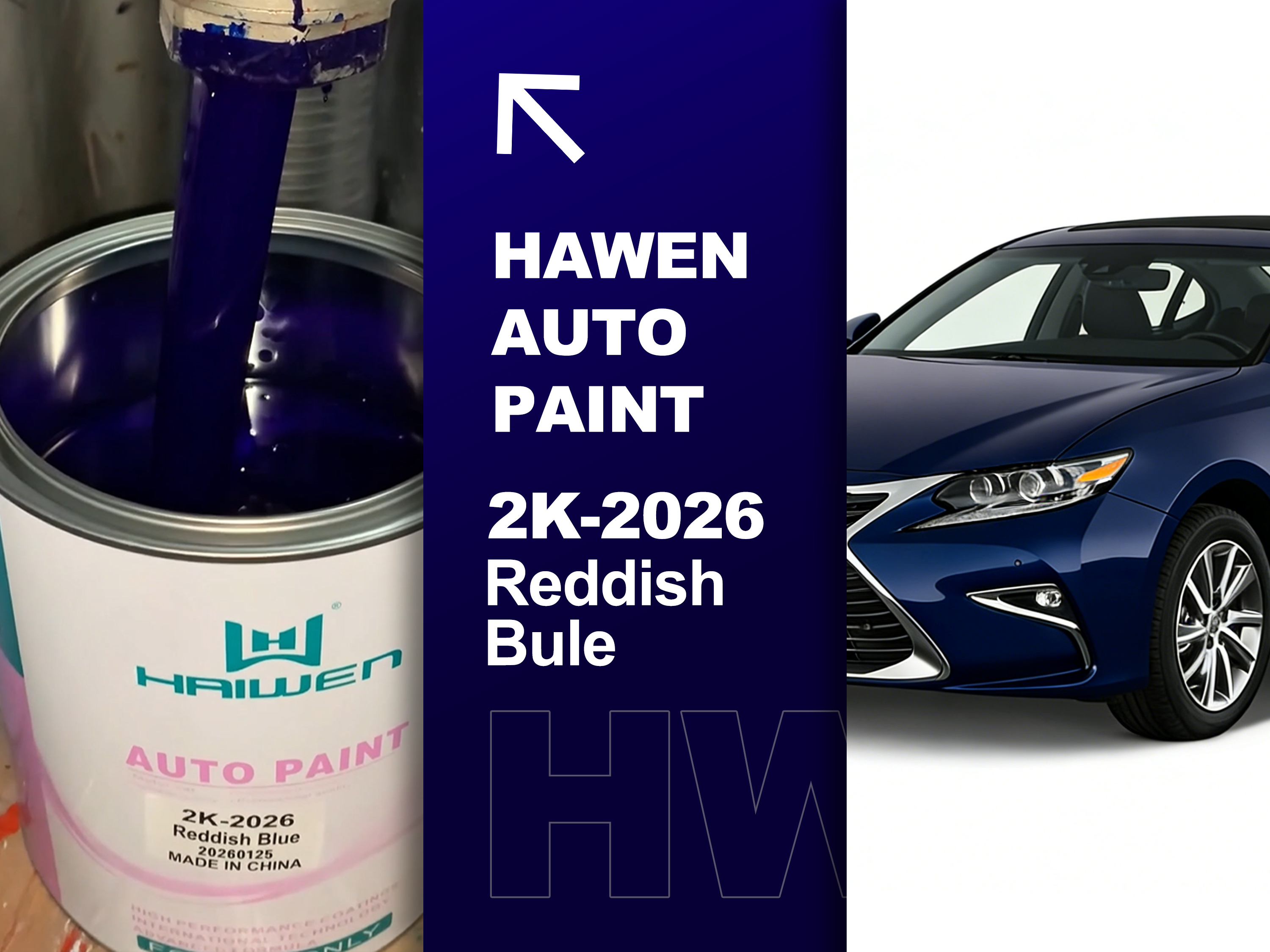 2k-2026 Reddish Blue Easy Application 2K Automotive Paint for Body Shop Efficiency Smooth spraying, easy control, and re