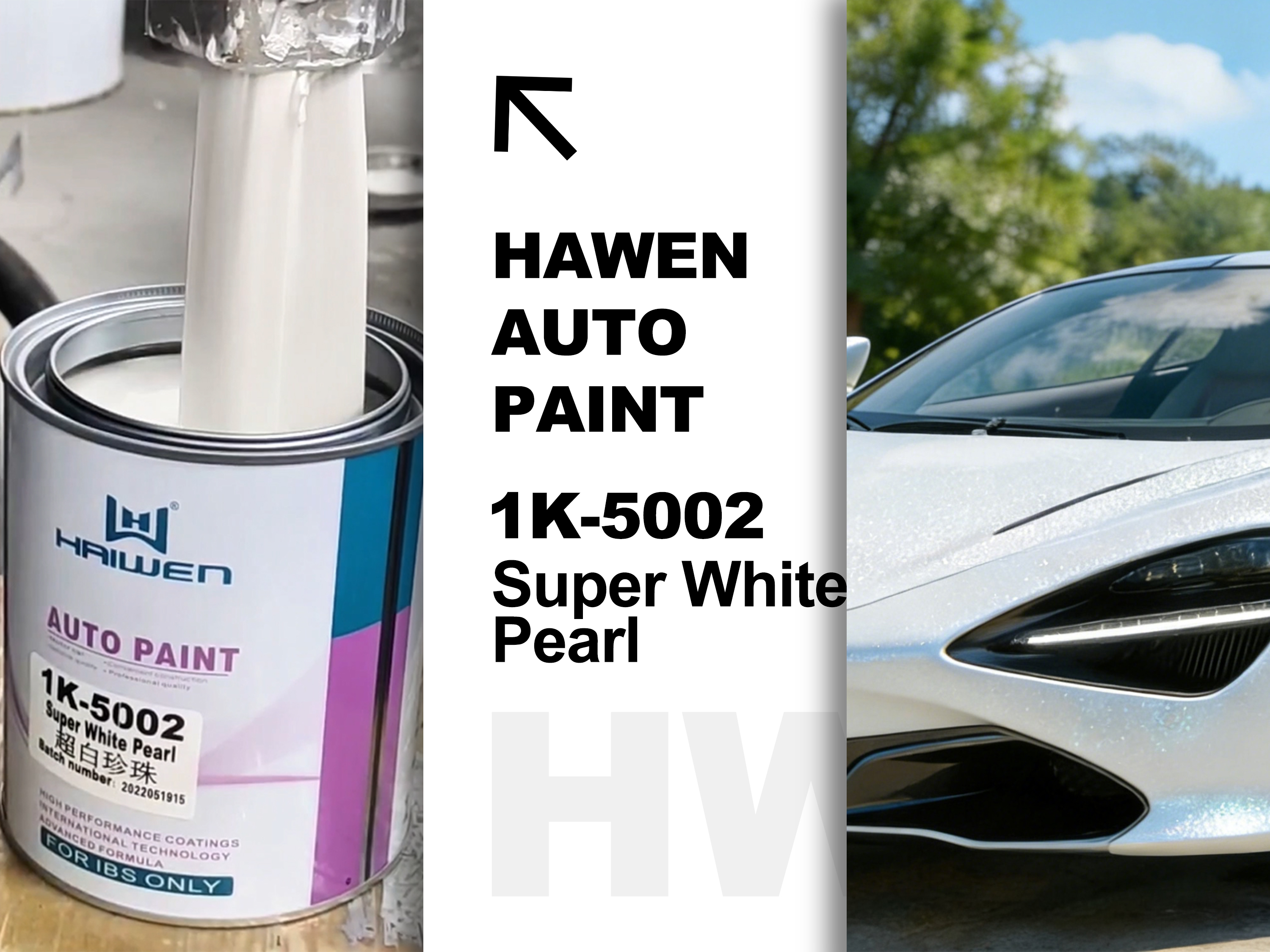 1K-5002 Super White Pearl High-Quality, Easy-to-Apply White 1K Pearl Paint — Looking Forward to Cooperation#carpaint#HAI
