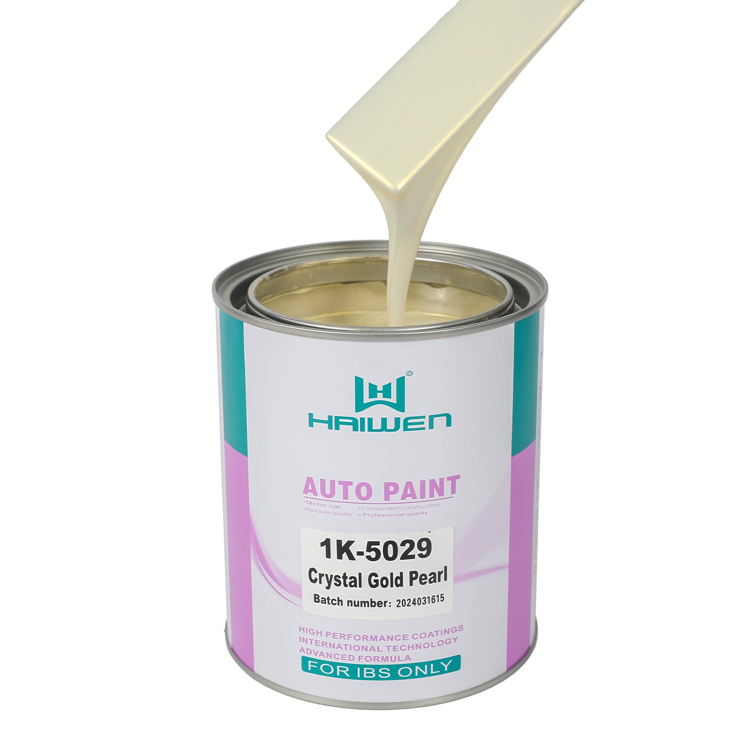 HAIWEN 1K-5029 Crystal Gold Pearl 1K Pearl Paint – Brighter Gold Tone for Automotive Refinish and Color Mixing