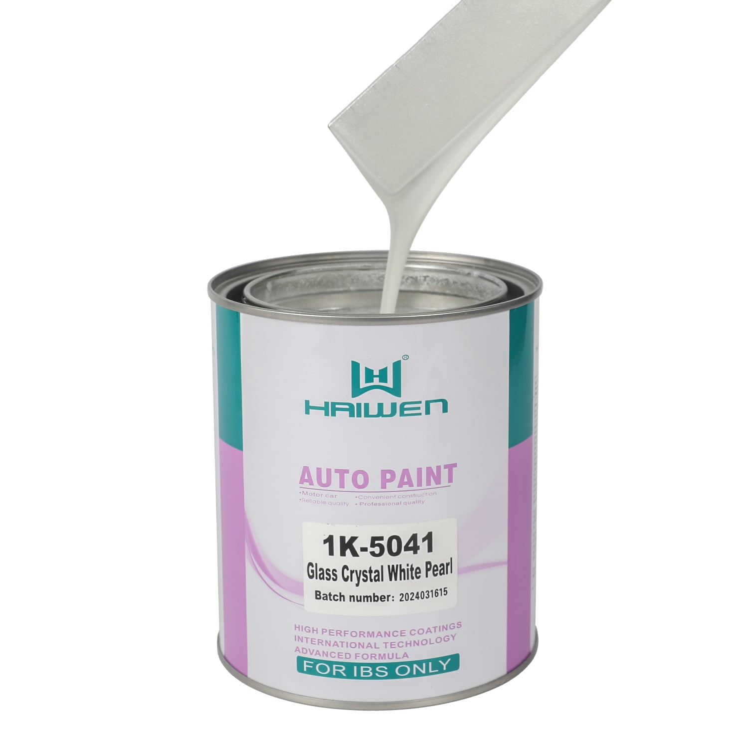 HAIWEN 1K-5041 Glass Crystal White Pearl 1K Pearl Paint – High Flicker and Transparent White Tone for Automotive Refinish and Color Mixing