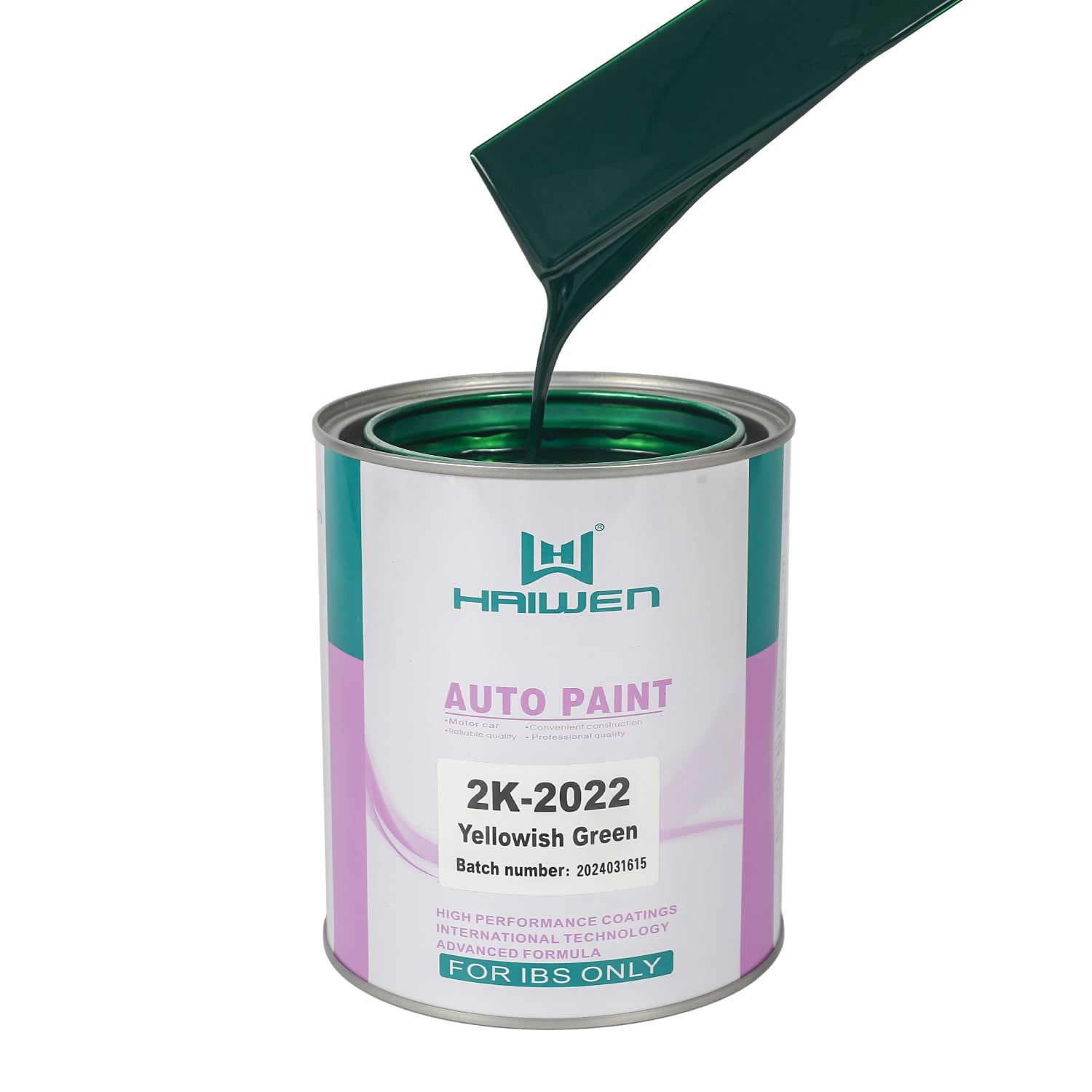 HAIWEN 2K-2022 Yellowish Green 2K Acrylic Paint – Green with Yellow Phase Car Refinish Paint