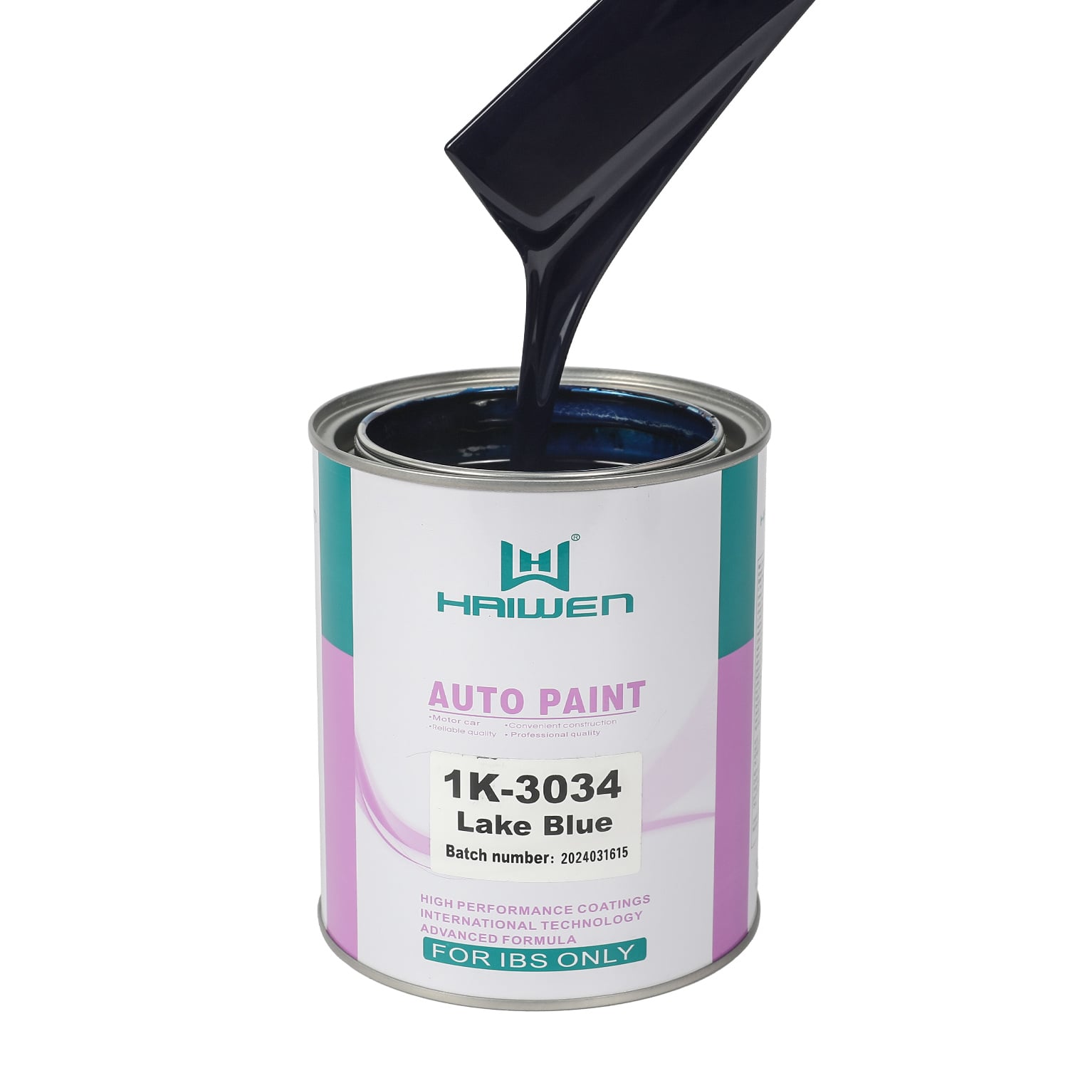 HAIWEN 1K-3034 Lake Blue 1K Basecoat – Slightly Greenish Blue for Automotive Refinish and Color Mixing