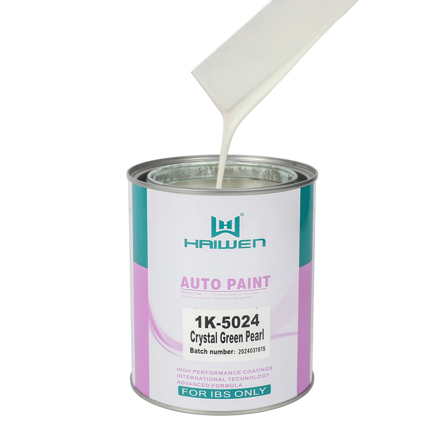 HAIWEN 1K-5024 Crystal Green Pearl 1K Pearl Paint – Brighter Green Tone for Automotive Refinish and Color Mixing