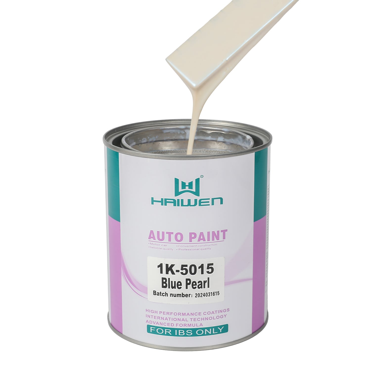 HAIWEN 1K-5015 Blue Pearl 1K Pearl Paint – Blue Front with Light Yellow Side, Translucent for Automotive Refinish and Color Mixing