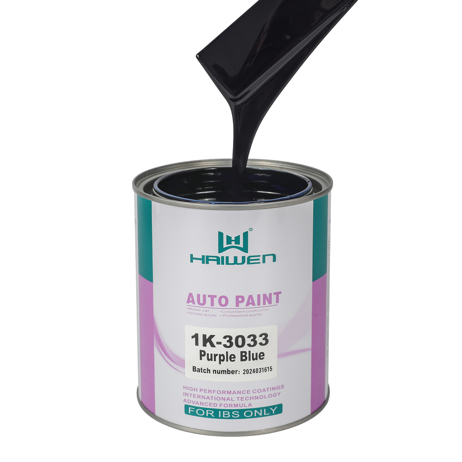HAIWEN 1K-3033 Purple Blue 1K Basecoat – The Reddest Blue with High Chroma for Automotive Refinish and Color Mixing