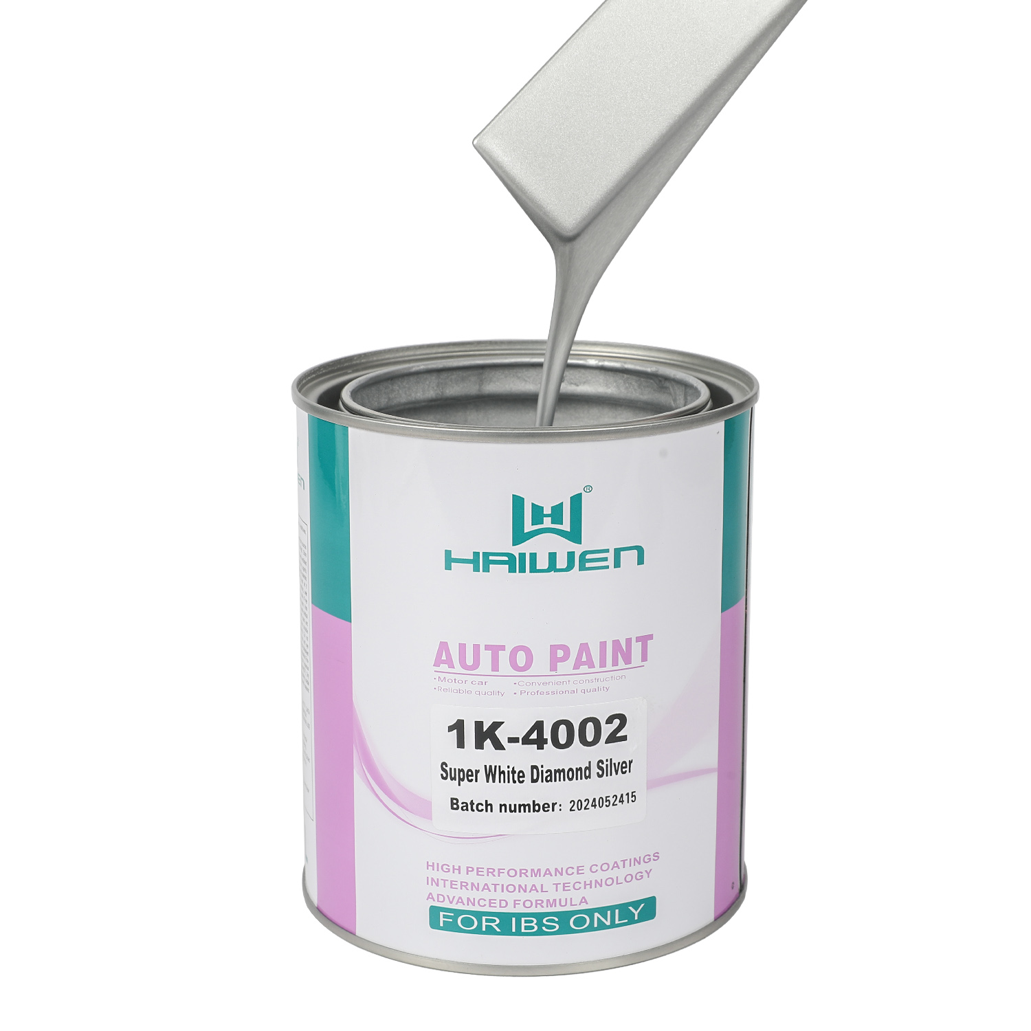 HAIWEN 1K-4002 Super White Diamond Silver 1K Metallic Silver – Whiter than 4001 for Automotive Refinish and Color Mixing