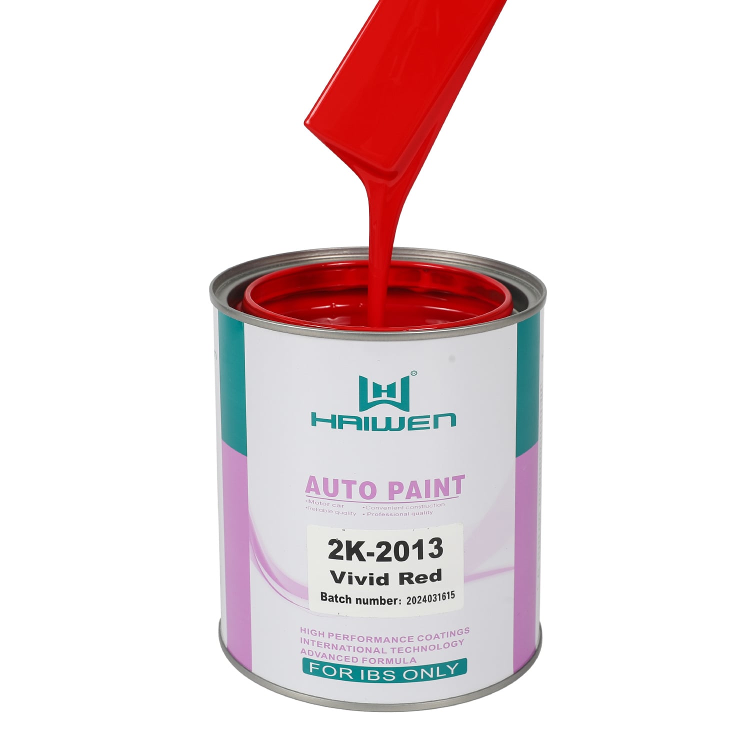 HAIWEN 2K-2013 Vivid Red 2K Acrylic Paint – Standard Red with Yellowish Tint Car Refinish Paint