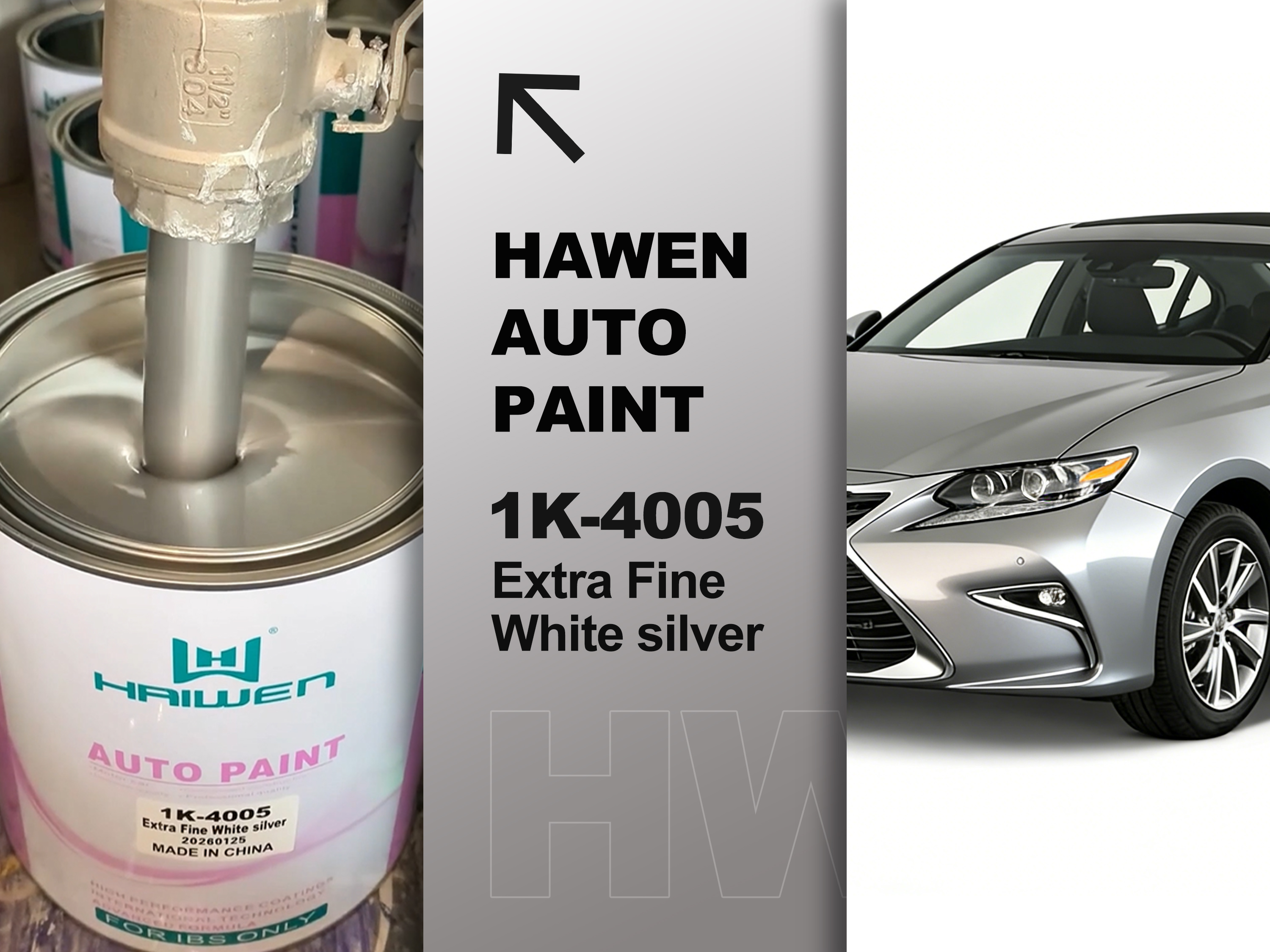 1k-4005 Extra Fine White Silver Cost Effective 1K Automotive Paint with Color and Gloss Retention Maintainscolor and glo