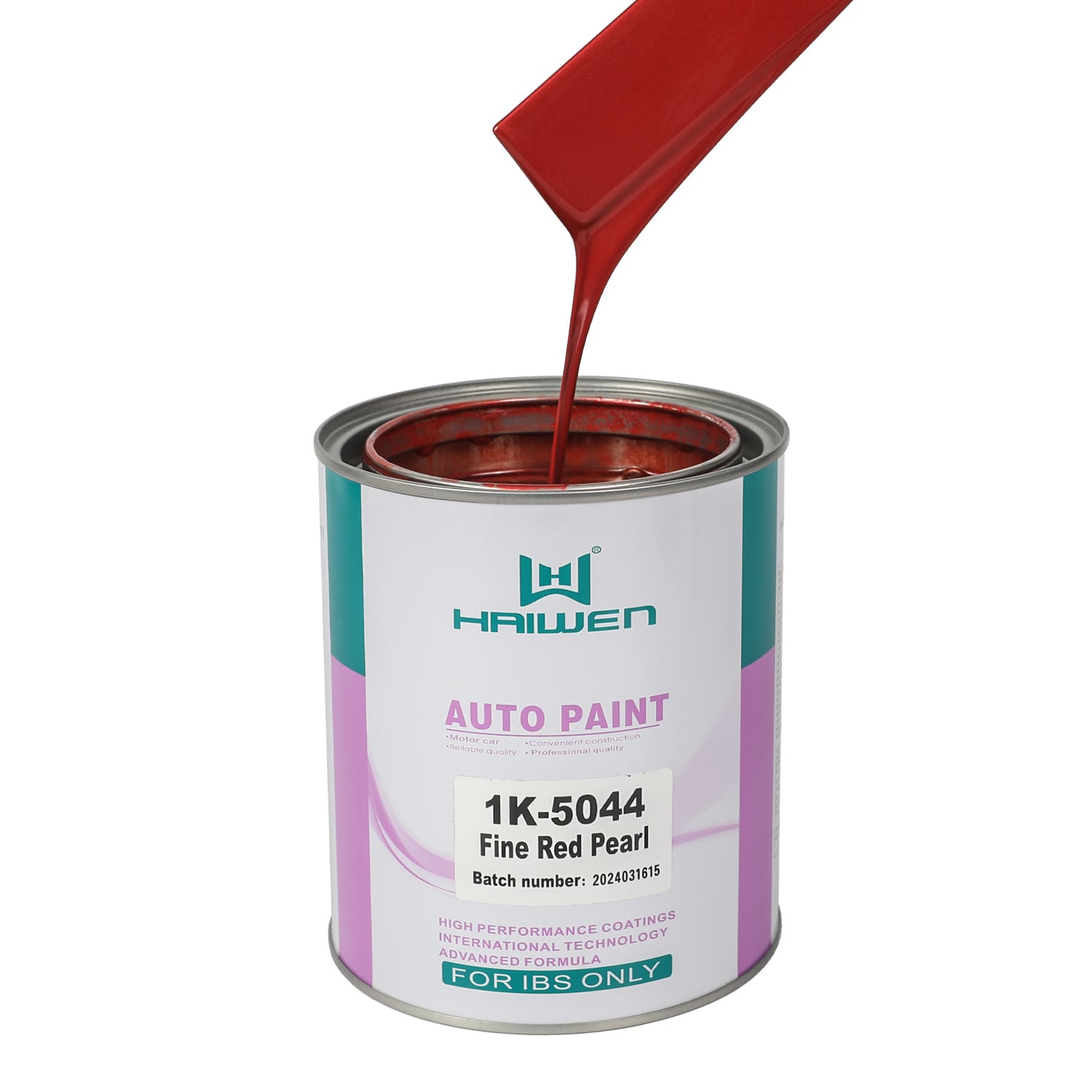 HAIWEN 1K-5044 Fine Red Pearl 1K Pearl Paint – Gold Front and Back, Opaque for Automotive Refinish and Color Mixing