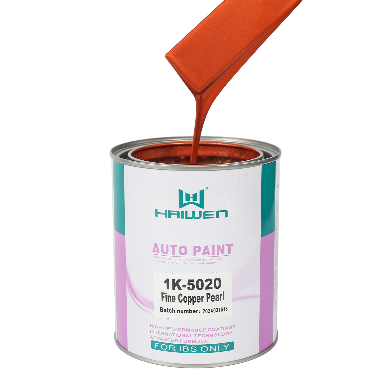 HAIWEN 1K-5020 Fine Copper Pearl 1K Pearl Paint – Thinner Antique Copper Tone for Automotive Refinish and Color Mixing