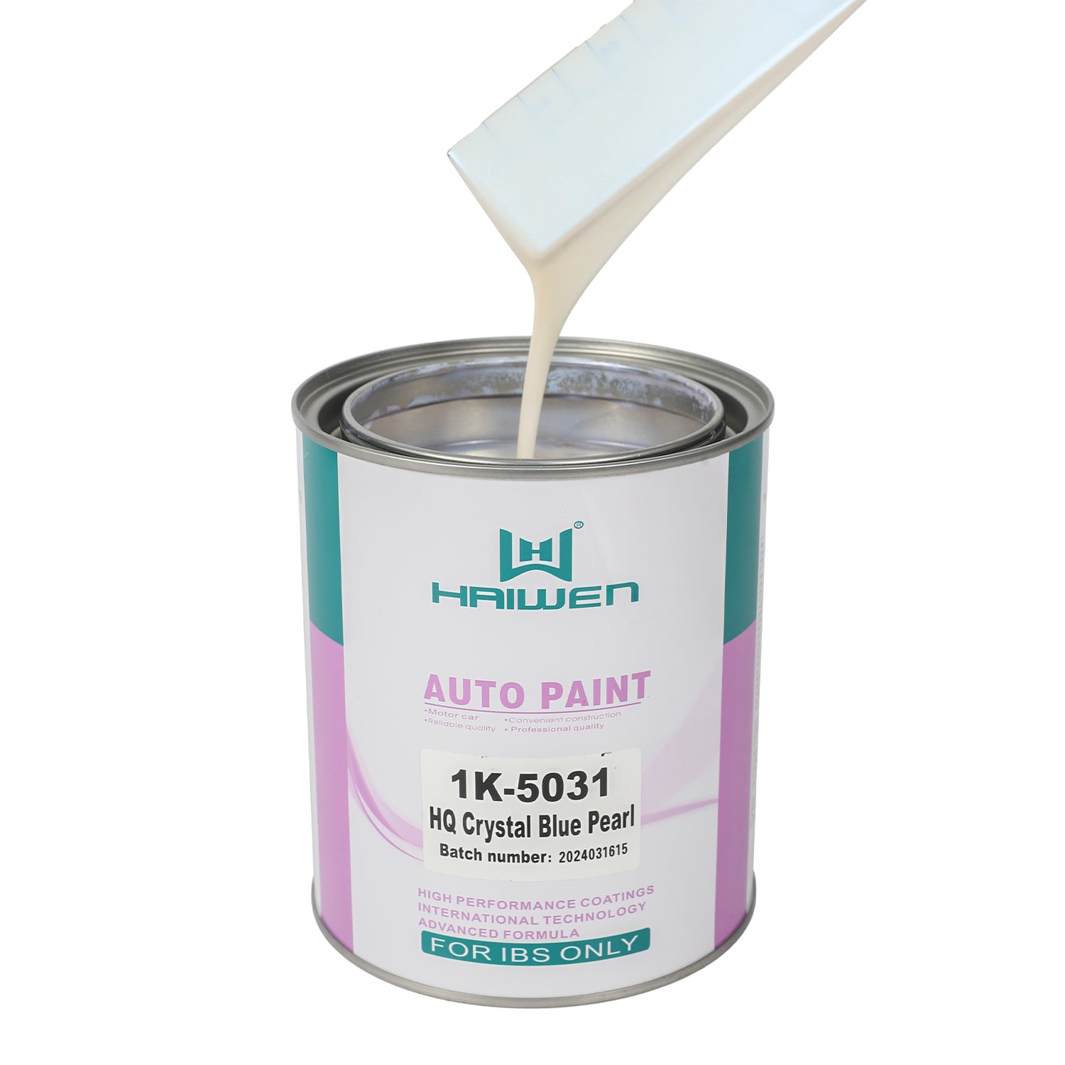 HAIWEN 1K-5031 HQ Crystal Blue Pearl 1K Pearl Paint – Brighter and Coarser Blue Tone for Automotive Refinish and Color Mixing