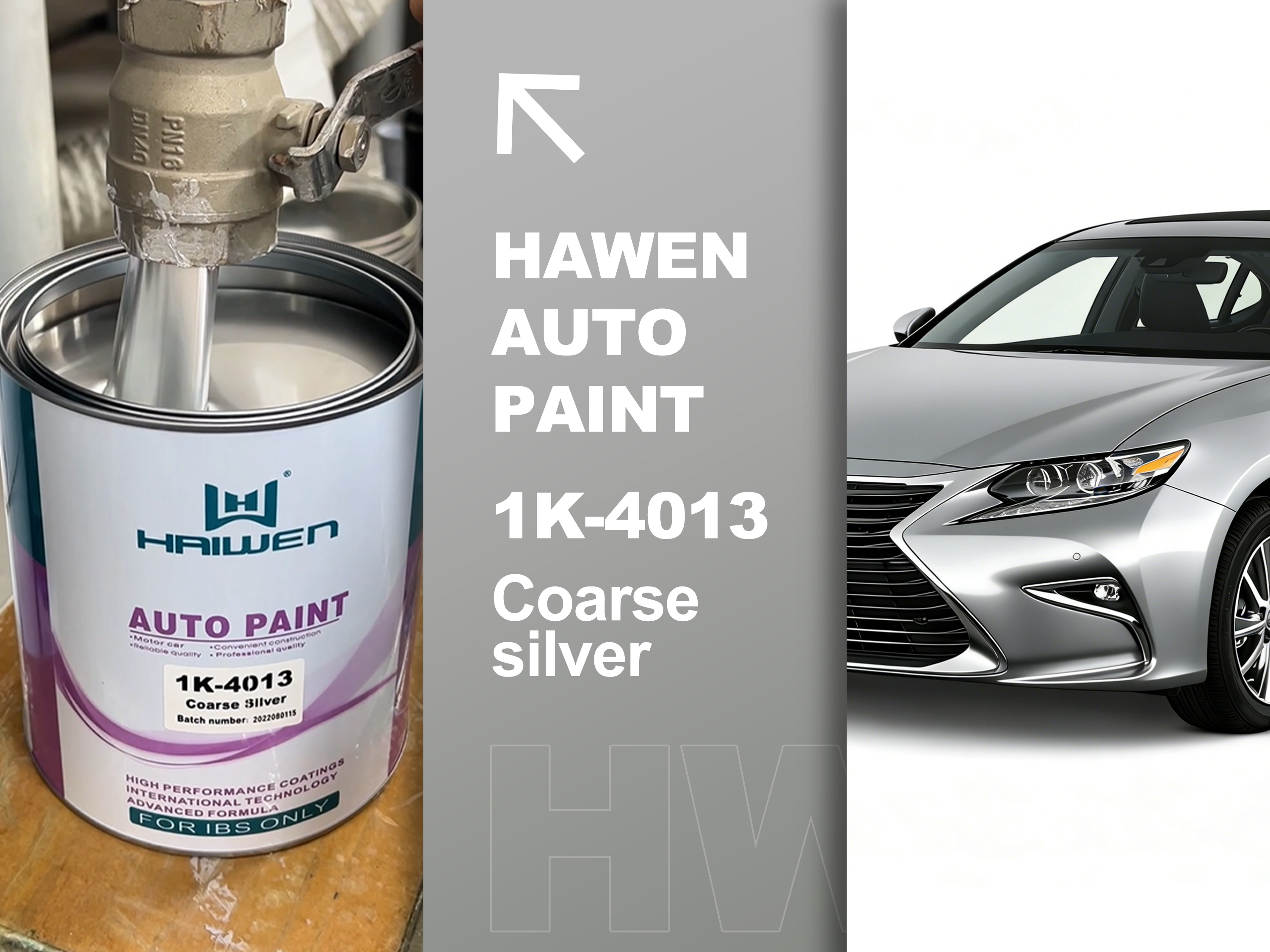 1K-4013 Coarse Silver Searching for High-Quality Automotive Paint? HAIWEN Is Your Best Choice! 🤝#HAIWEN #haiwencarpaint
