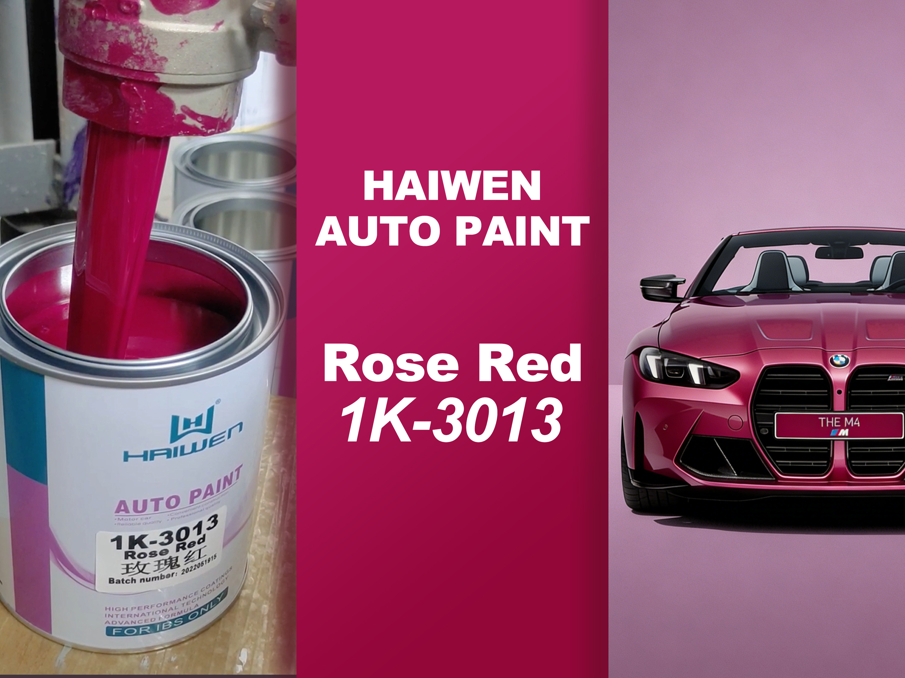 1K-3013 Rose red,bright with purplish blue color.Global-quality automotive coatings, empowering world-class vehicles.#ha