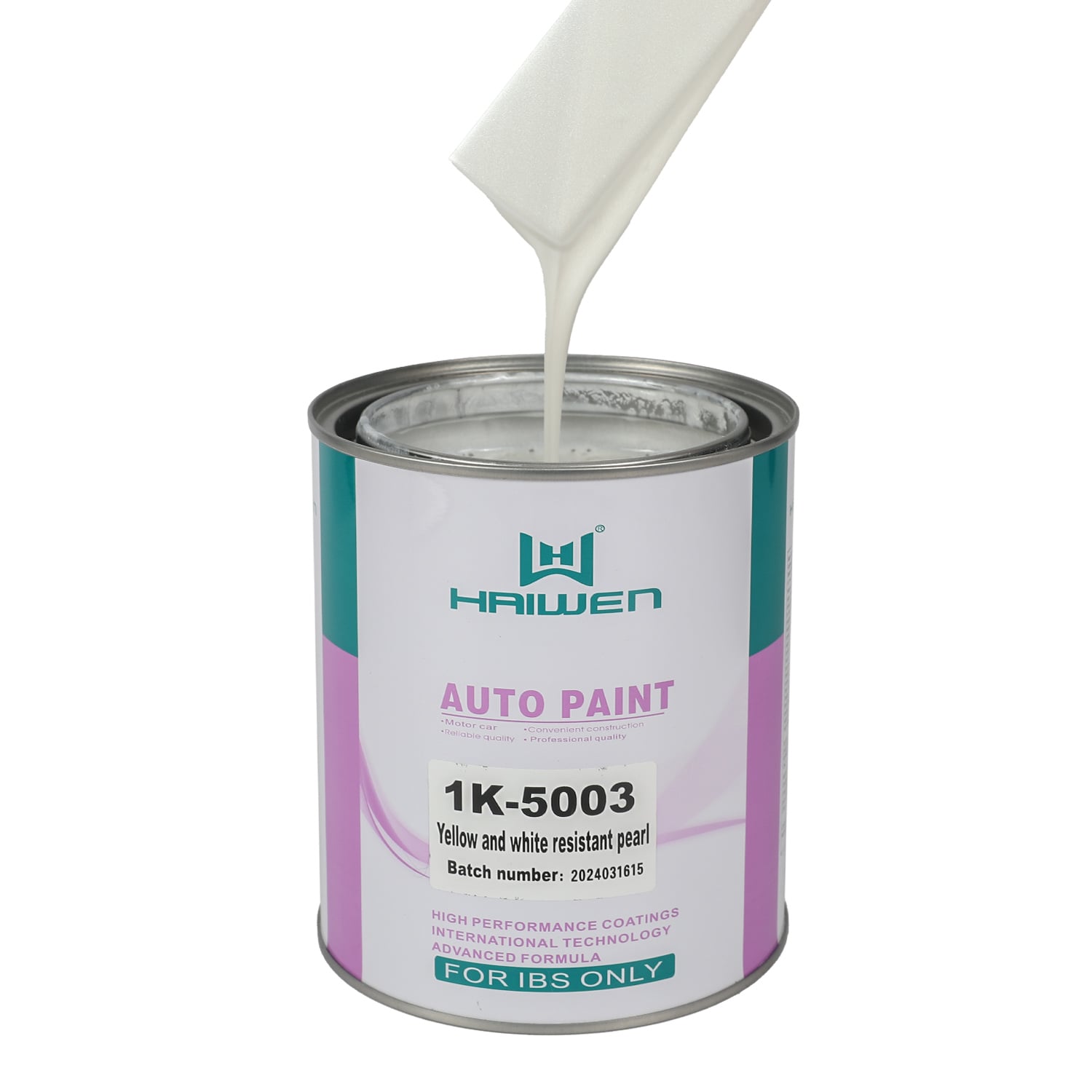 HAIWEN 1K-5003 Yellow and White Resistant Pearl 1K Pearl Paint – Extremely White and Translucent for Automotive Refinish and Color Mixing