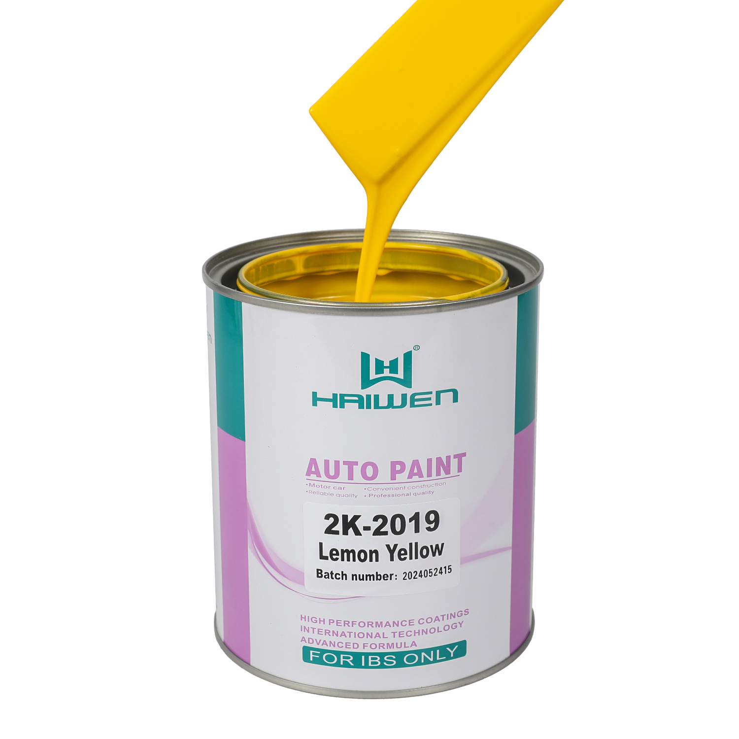 HAIWEN 2K-2019 Lemon Yellow 2K Acrylic Paint – Greenish Yellow with Excellent Weather-Resistance Car Refinish Paint