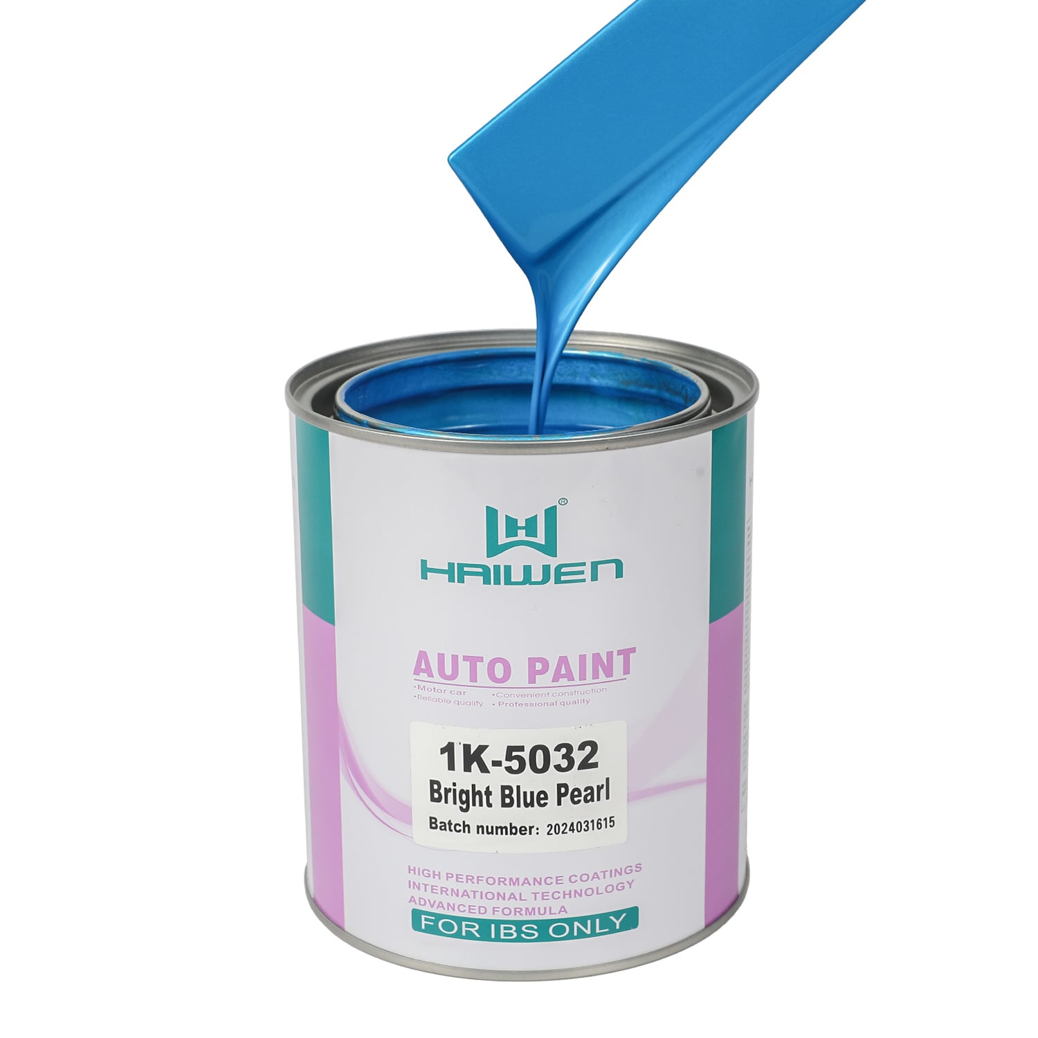 HAIWEN 1K-5032 Bright Blue Pearl 1K Pearl Paint – Vivid Blue Tone for Automotive Refinish and Color Mixing