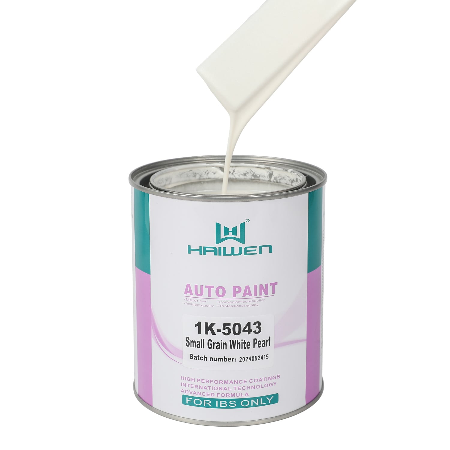 HAIWEN 1K-5043 Small Grain White Pearl 1K Pearl Paint – Finer and Whiter than 5042 for Automotive Refinish and Color Mixing
