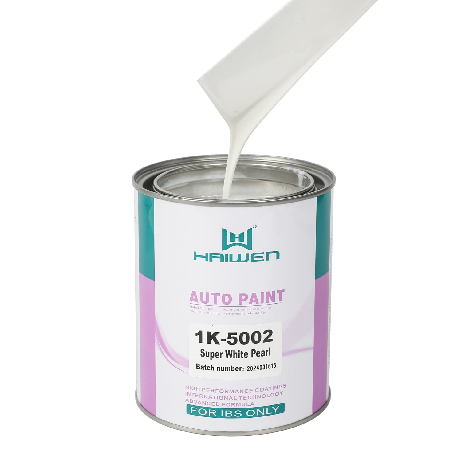 HAIWEN 1K-5002 Super White Pearl 1K Pearl Paint – More White and Coarse than 5001 for Automotive Refinish and Color Mixing