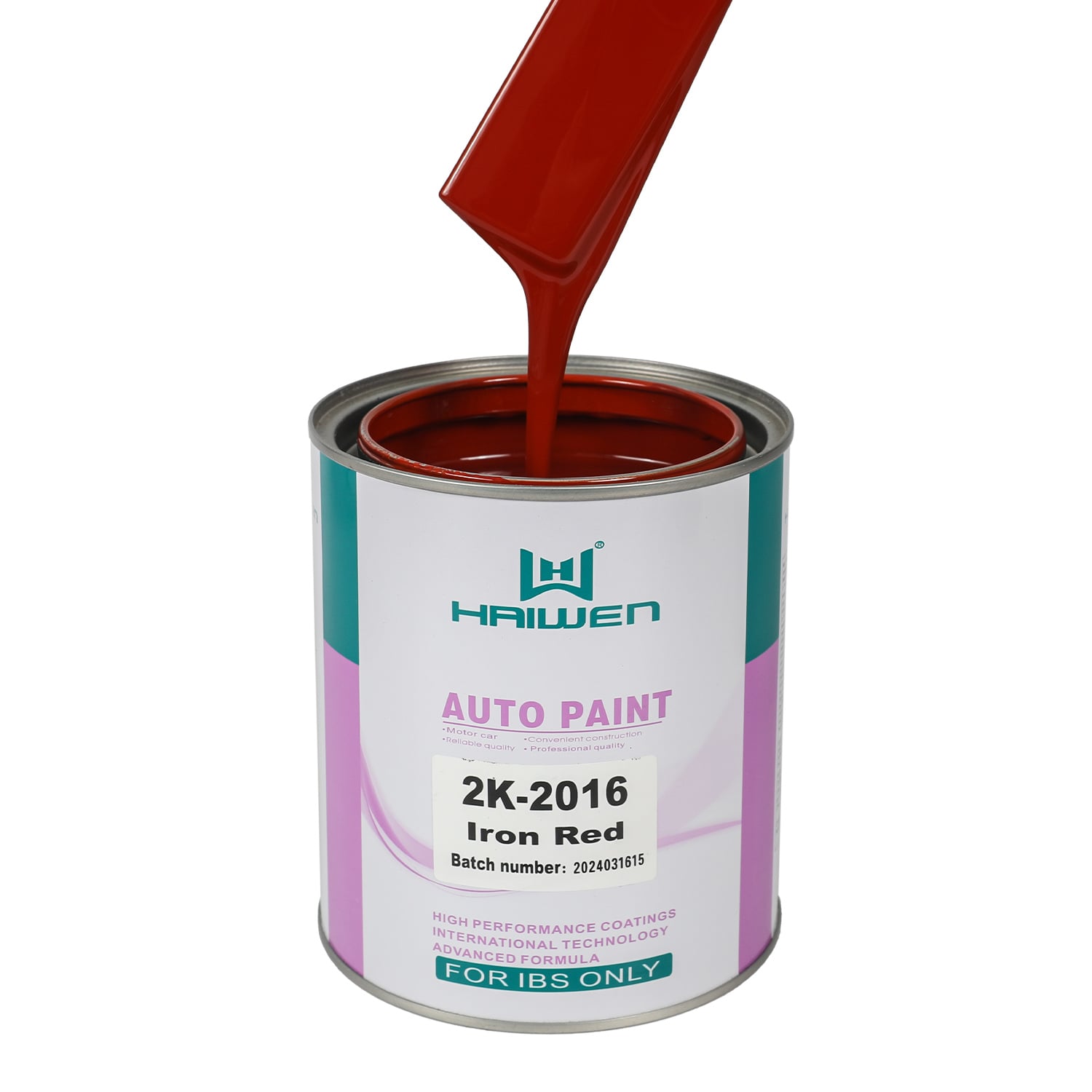 HAIWEN 2K-2016 Iron Red 2K Acrylic Paint – Slightly Dark Red with Yellow Phase Car Refinish Paint