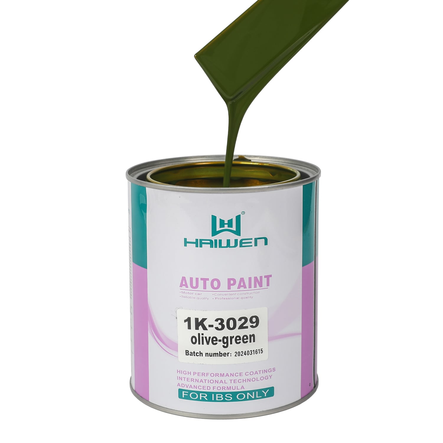 HAIWEN 1K-3029 Olive Green 1K Basecoat – Gold Front with Green Side for Automotive Refinish and Color Mixing