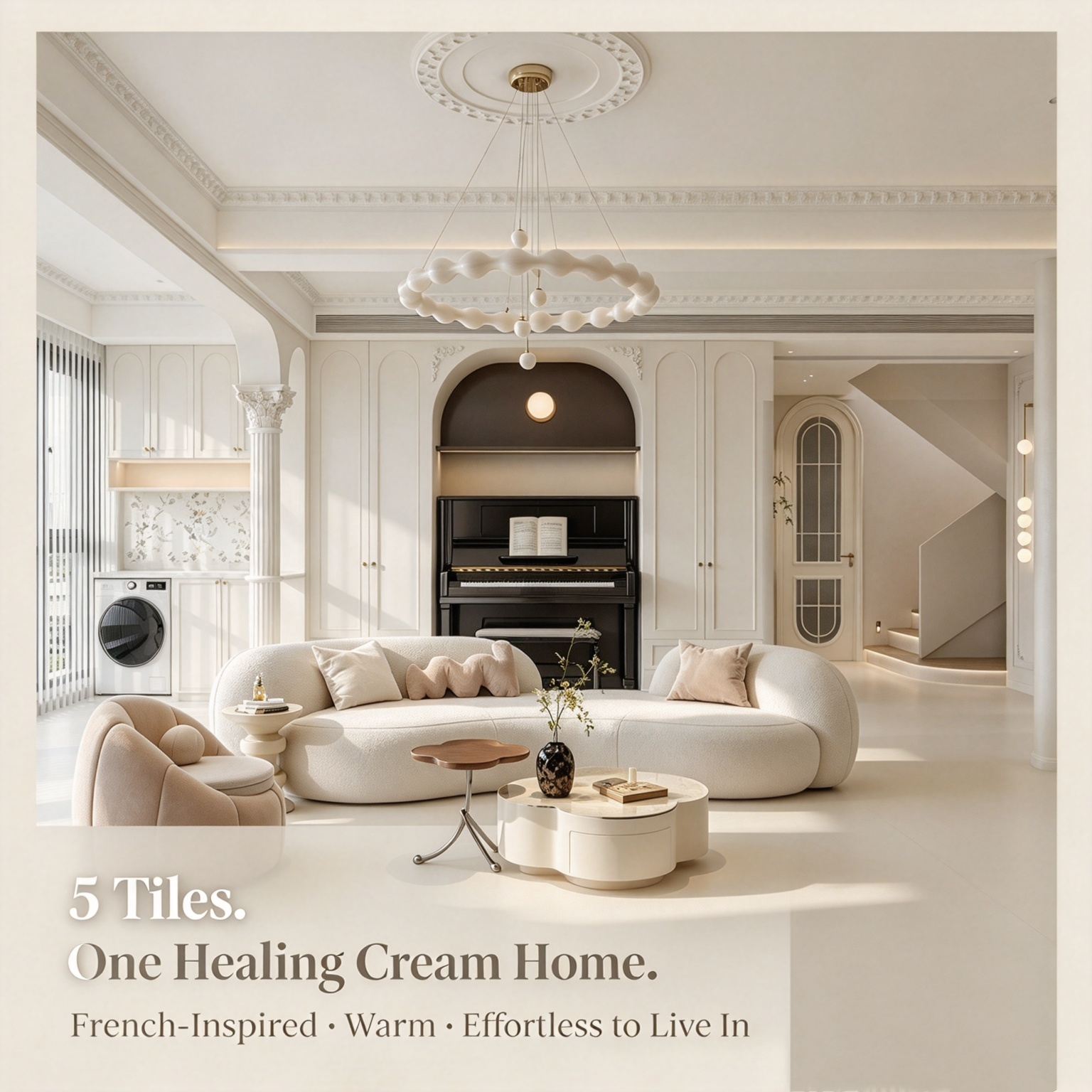 Inside a Healing French Cream Apartment: 5 Tile Picks That Balance Soft Aesthetics and Daily Practicality