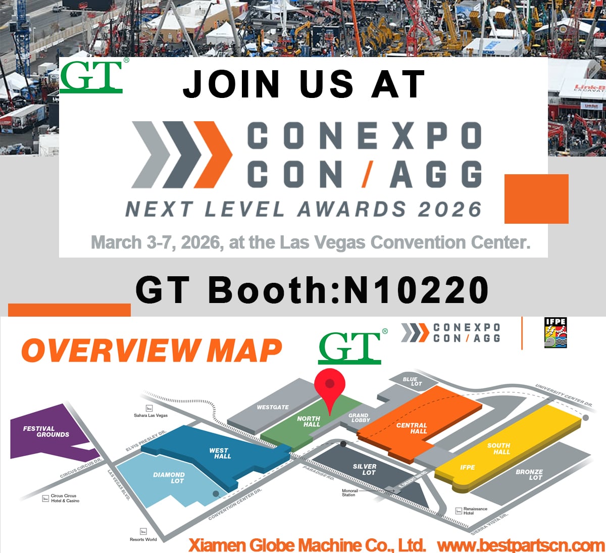 Kom ons ontmoet by CONEXPO-CON/AGG 2026 in Las Vegas!