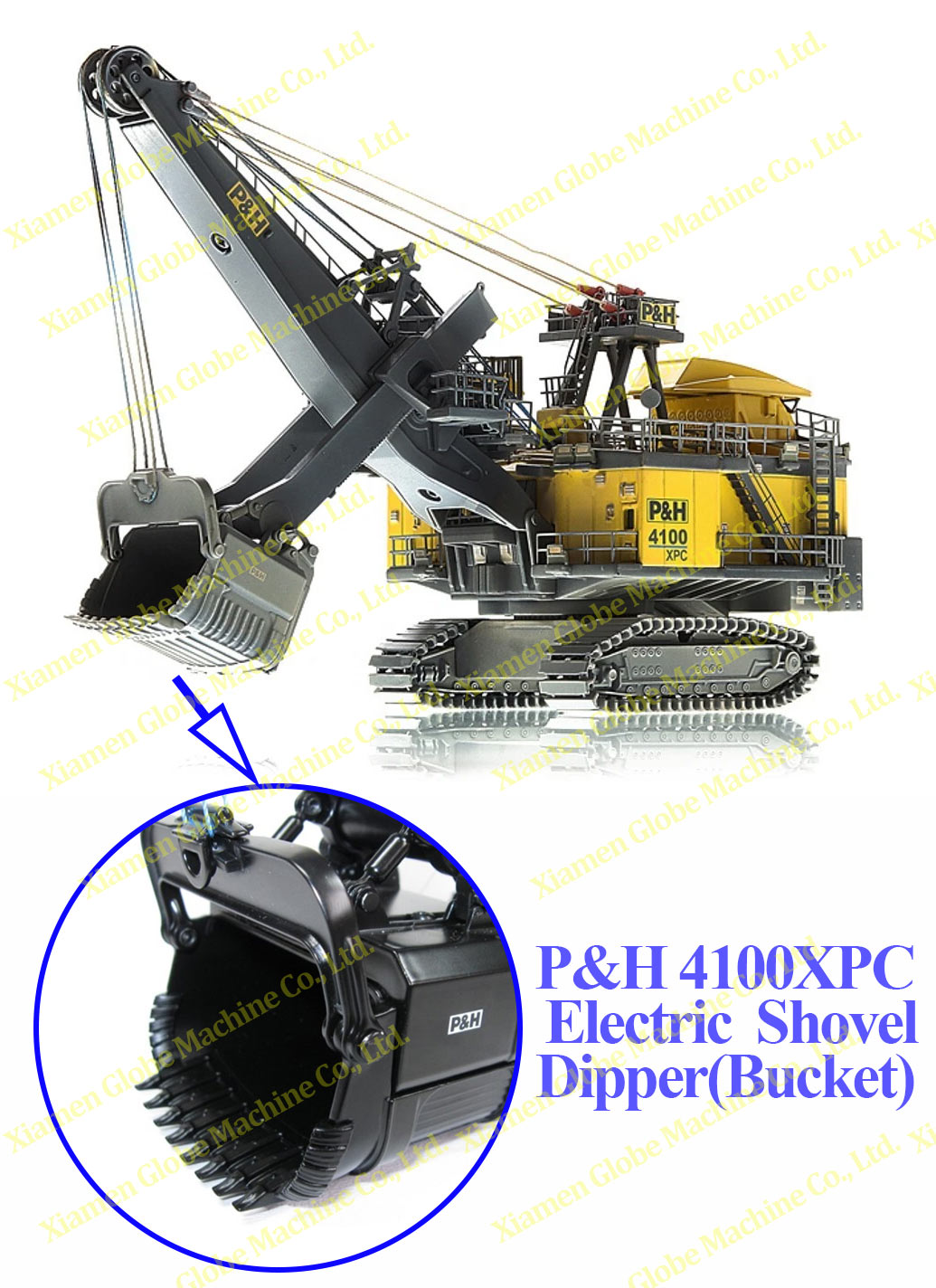 P＆H 4100XPC Electric Shovel Bucket 56.6m³ Dipper, China P＆H