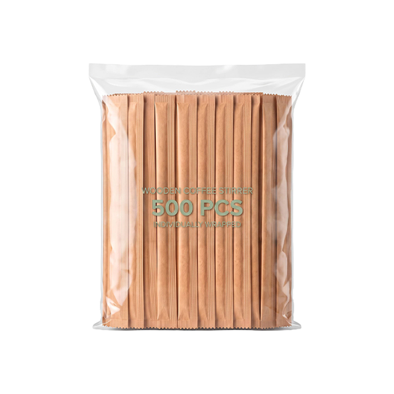 Birch Wood Coffee Stirrers 500 Pcs PP Bag