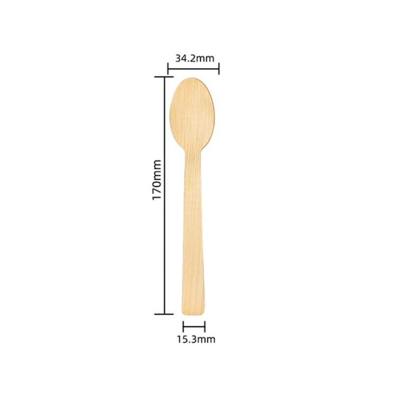 Disposable bamboo spoon 6.7''
