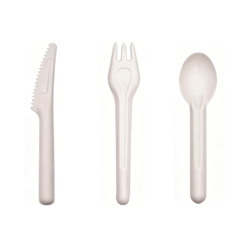 Compostable bagasse cutlery set