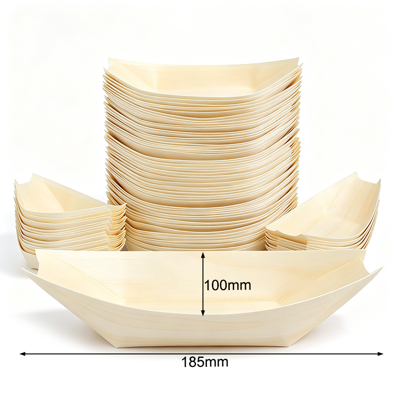 Disposable Veneer Wood Boat 7.28