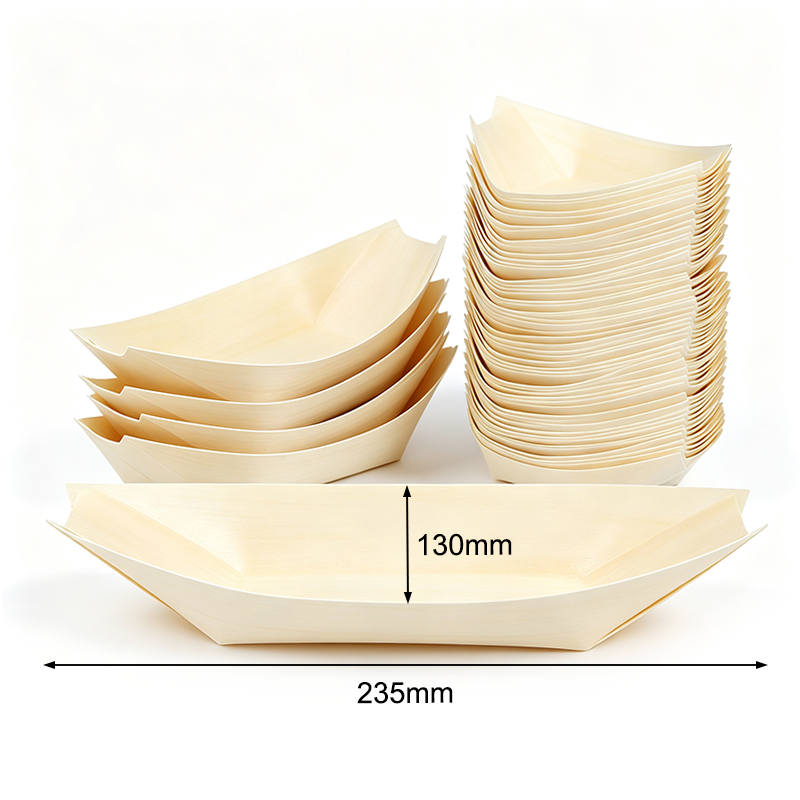 Disposable Veneer Wood Boat 9.25