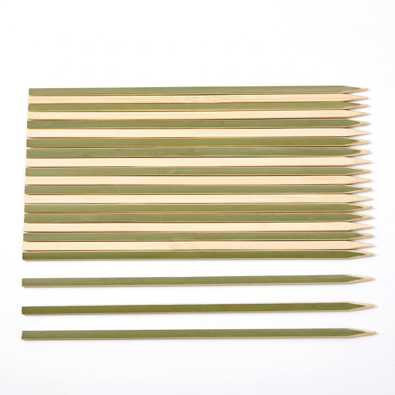 Green Skin Flat Bamboo Skewers