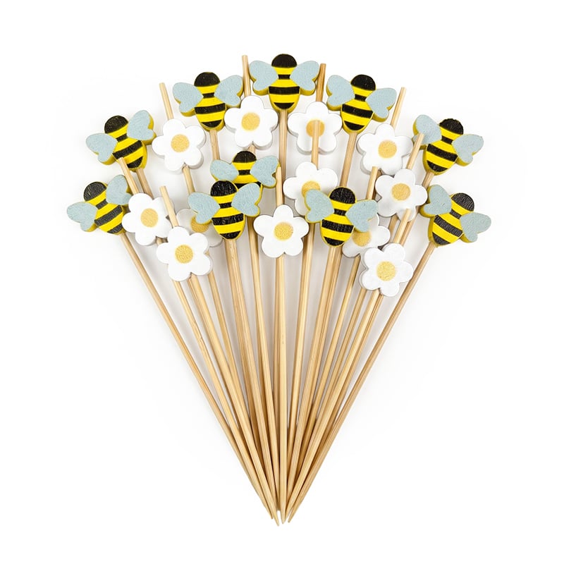 Bee & Daisy Bamboo Bead Pick 4.92