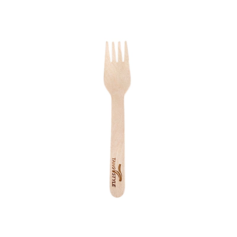 Wooden fork with custom logo
