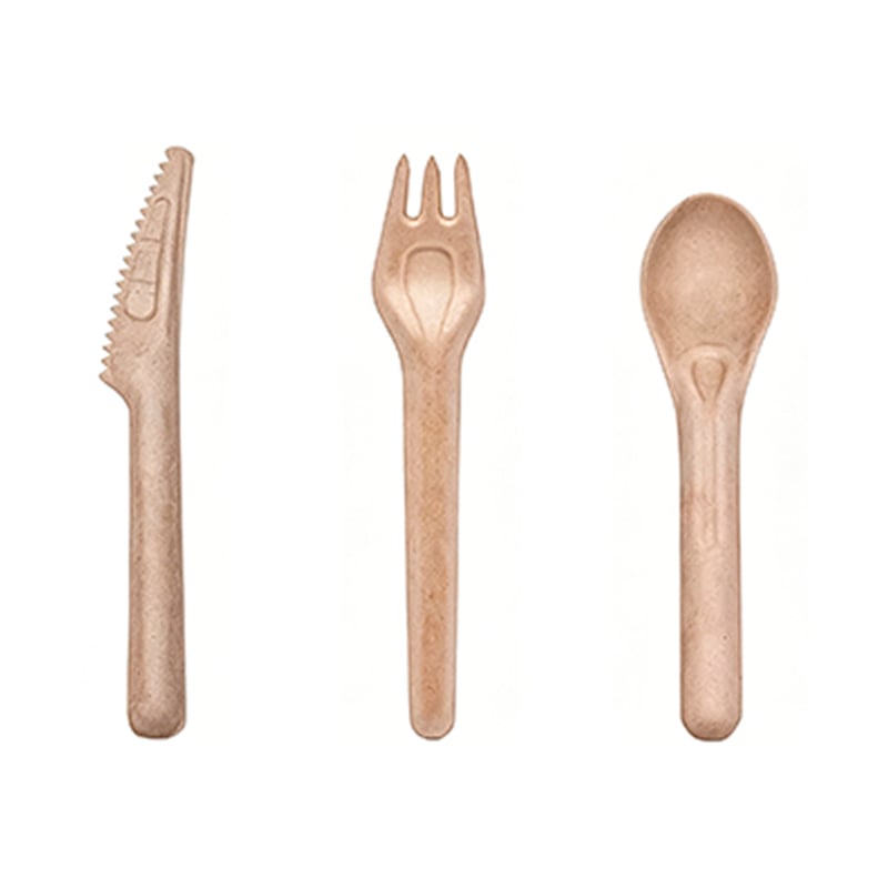 Compostable bagasse cutlery set