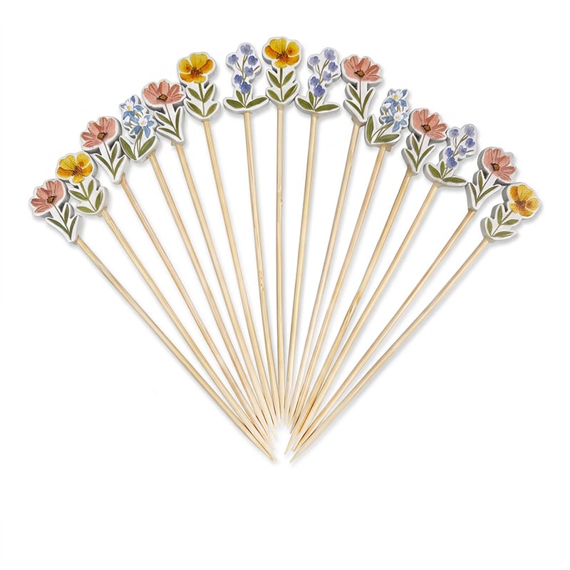 Pastel vahşi çiçek bambu boncuk çubuk – 5,12 inç