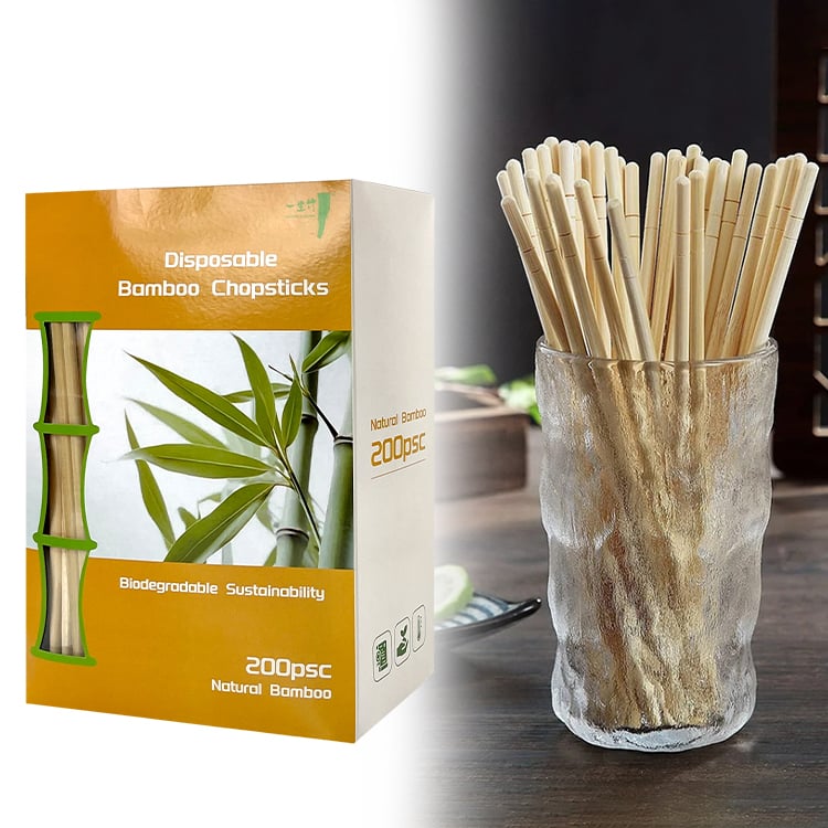 Bamboo Chopsticks in Color Window Paper Box