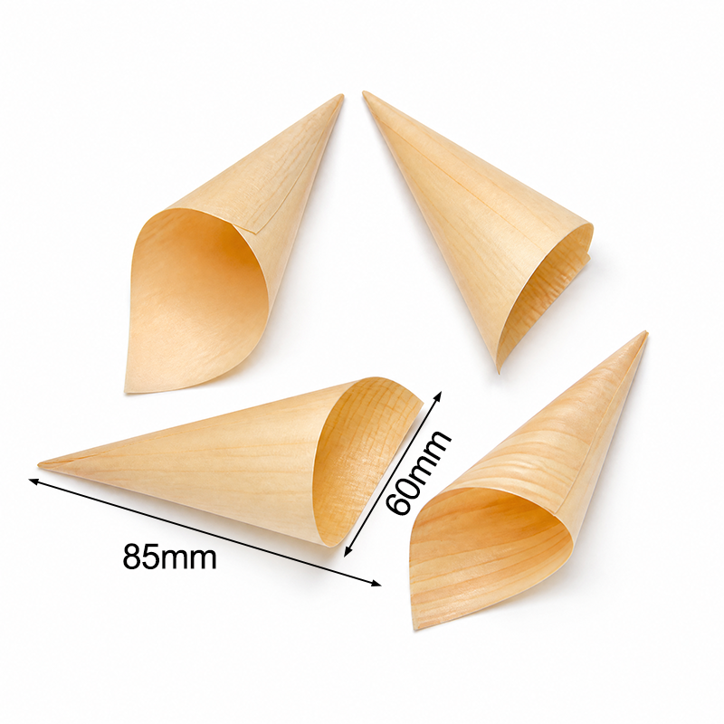 Disposable Pine Veneer Wood Cone