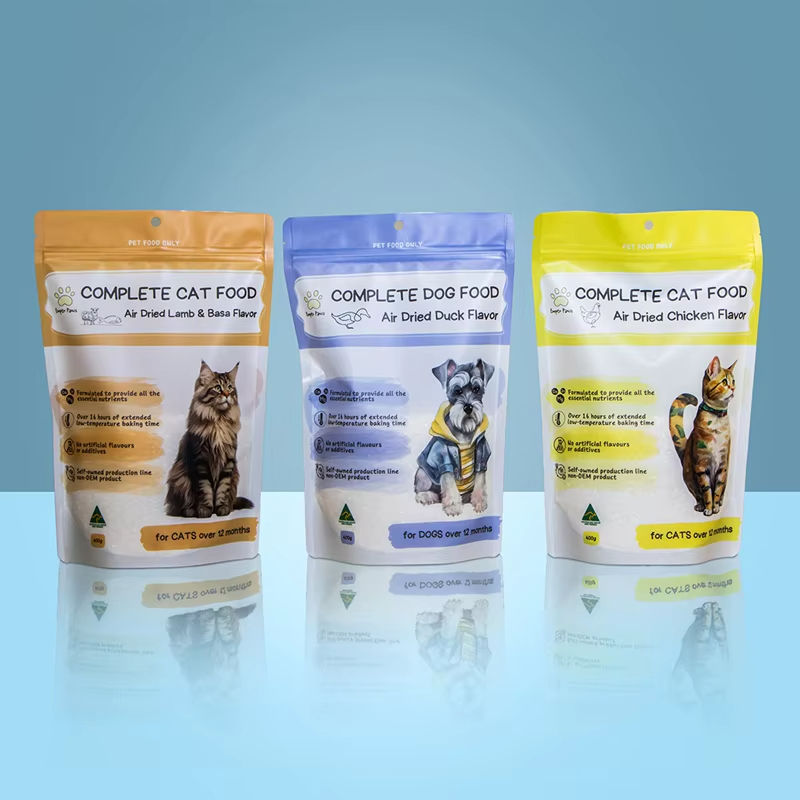 Custom Print Side Gusset Cat Dog Zipper Bag 10Kg 20Kg Flat Bottom Pouch Flexible Plastic Packed Dry 30 Lb Dog Pet Food Packaging
