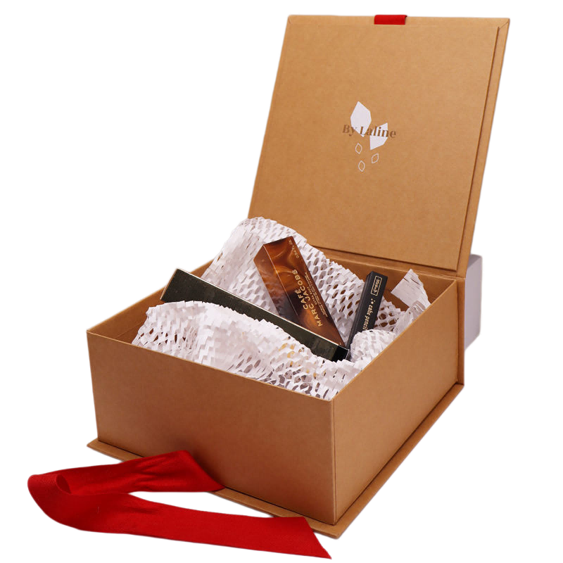 Custom Size Recyclable Cardboard Paper Rigid Magnetic Slider Top Lid Gift Packaging Folding Box with Ribbon Handle