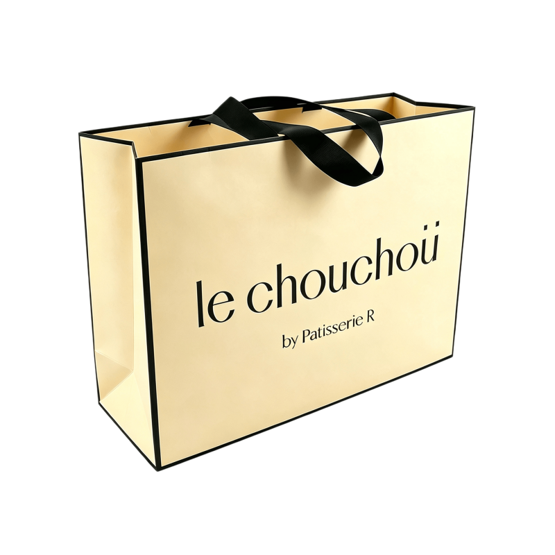 Luxury Boutique Recyclable Eco Friendly Varnishing Shoulder Length Ribbon Handle Custom Logo Printed Paper Shopping Bag