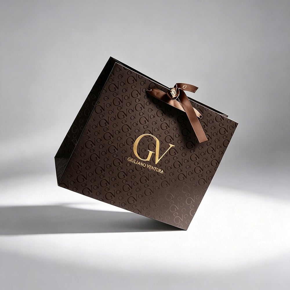 Hot Stamping Custom Logo Shoulder Ribbon Handle Luxury Boutique Paper Shopping Bag for Premium Cosmetics