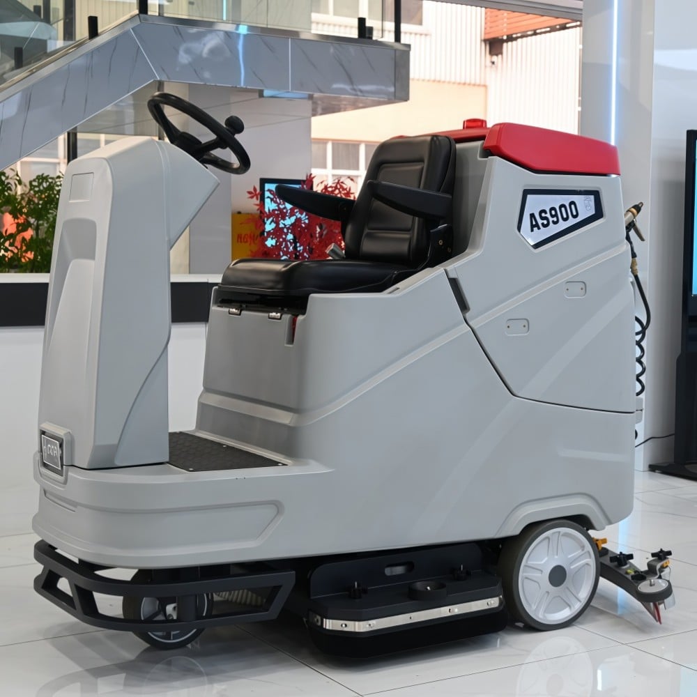 Heavy Duty CE Approved Industrial Driving Type Double Brush 165L Tank Long Runtime Efficient Warehouse Workshop Concrete Cement Floor Scrubber
