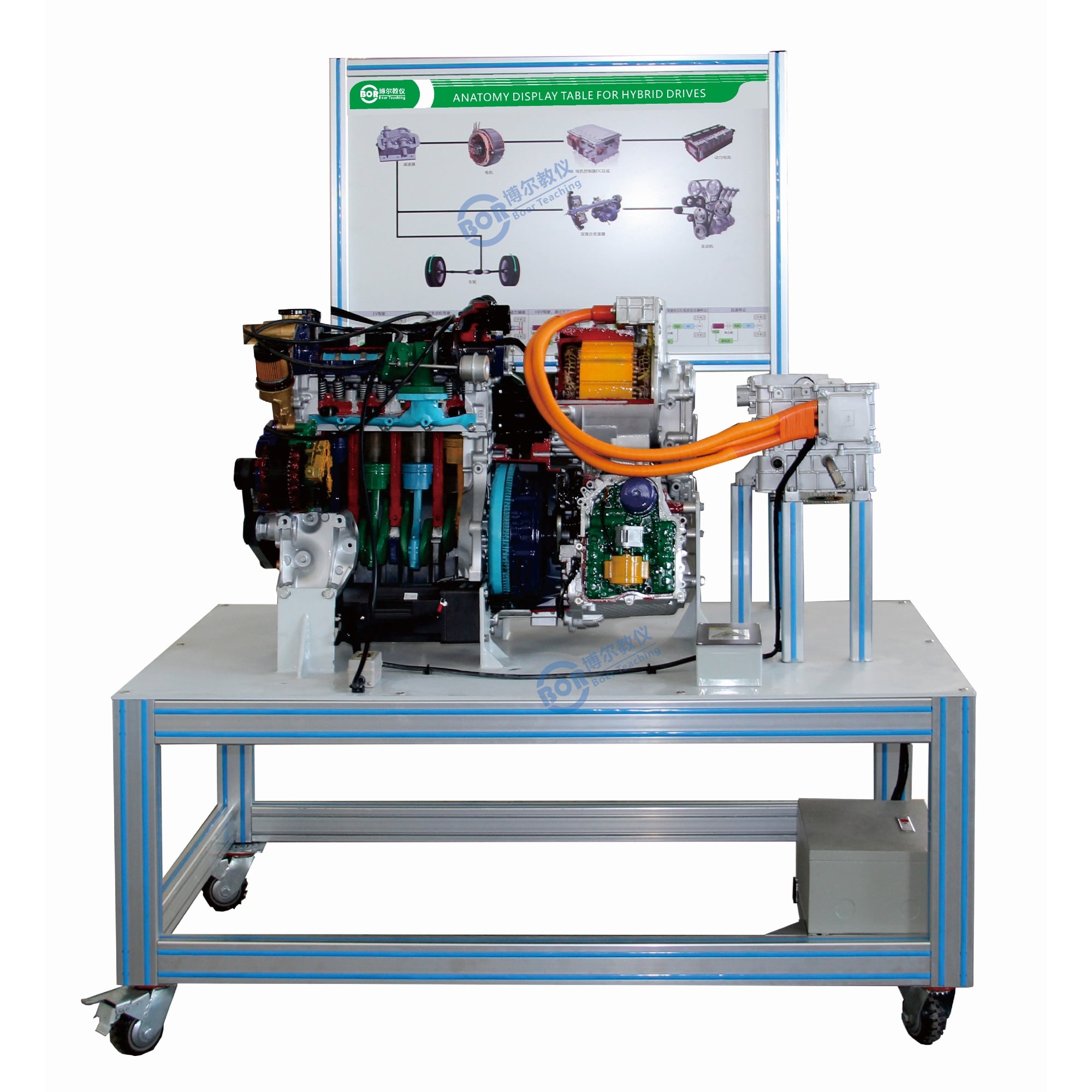 Hybrid drive unit dissection display stand